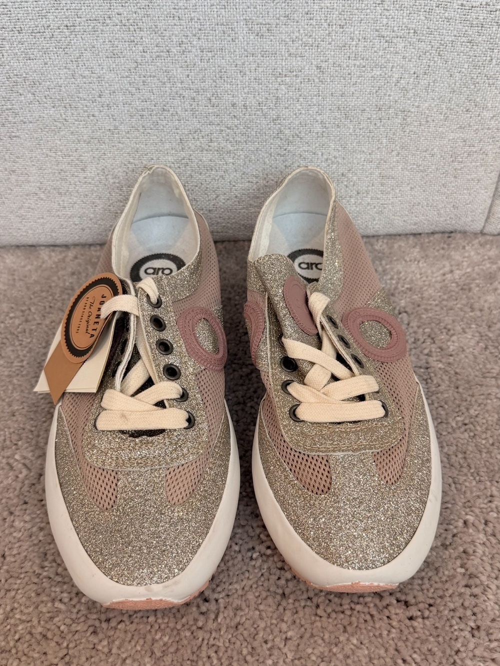 Sparkle Mesh Women's Sneaker in Rose Gold and Blush